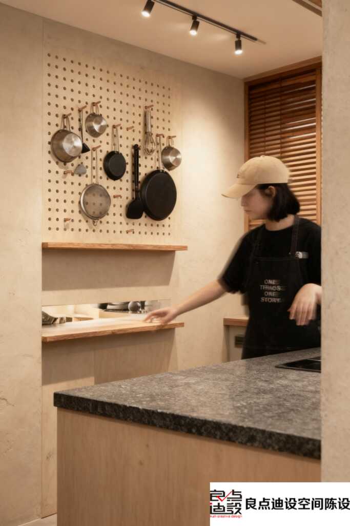 锅具上墙，咖啡飘香！良点设计用一面洞洞板，把咖啡馆后厨变成「One Thing Story」